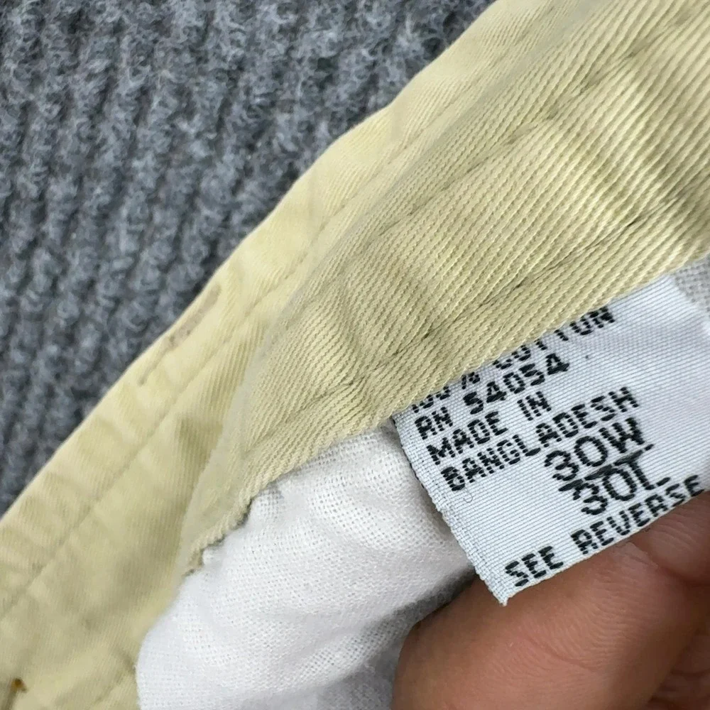 Vintage Bugle Boy Pants Mens 30x30 Khaki Cotton Pleated Chino Casual 90s Style